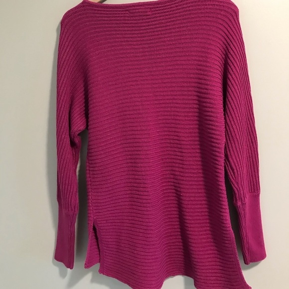 EUC Rachel Zoe Fuchsia Knit Drop Shoulder Sweater - Picture 6 of 9